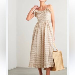 DOEN  WENDELIN FLORAL-PRINT ORGANIC COTTON-POPLIN MIDI DRESS